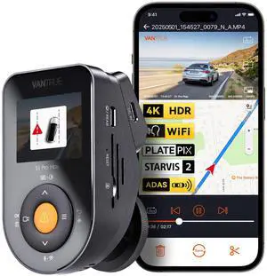 Vantrue S1 Pro Max 4K Front Dash Cam, STARVIS 2 Night Vision,Optional Remote Live View, GPS, Voice Control, 24/7 Parking Mode, Support 1TB Max