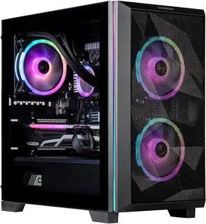 Velztorm Mini Pilum Custom Built Gaming Desktop PC (AMD Ryzen 7 5700X, Radeon RX 9070 XT, 32GB DDR4, 2TB PCIe SSD, 120mm AIO, 750W PSU, WiFi 4, RJ-45, HDMI, Win 11 Home)