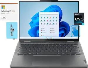 Lenovo Yoga 7i Home & Entertainment 2-in-1 Laptop (Intel i5-1335U 10-Core, 14.0" 60 Hz Touch 2240x1400, Intel Iris Xe, Win 11 Home) with Microsoft 365 Personal , Dockztorm Hub