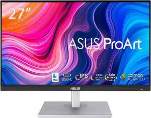 ASUS PA278CV 27" Monitor: 75Hz Refresh Rate, 5 ms response time, Quad HD (2560x1440) IPS, Anti-glare Screen, VESA Compatible- Ideal for Home & Business Use