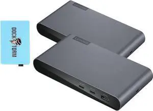 Lenovo Docking Station USB-C Universal Business Dock Bundle w/Docztorm Dock, Supports External 2 Monitors (1 DP & 1 HDMI), 3 USB-A & 2 USB-C Ports, Windows Compatible, Storm Gray Color (2 Pack) Lenovo Docking Station USB-C Universal Business Dock Bundle w/Docztorm Dock, Supports External 2 Monitors (1 DP & 1 HDMI), 3 USB-A & 2 USB-C Ports, Windows Compatible, Storm Gray Color (2 Pack)