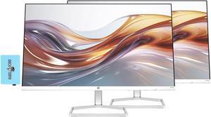 HP Series 5 524sa Monitor with Speakers 94C36AA#ABA Bundle w/Docztorm Dock, 24" FHD IPS (1920x1080) Display, 1x HDMI, Flicker-free, Ideal for Home & Business, White/Silver (2024 Latest Model) (2 Pack)