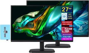 Acer EK271 EBI FHD IPS Free Sync Monitor with 1ms Response Time, Anti Glare, Flicker Free, VESA Mount (100mm), VGA, HDMI & Dockztorm USB Port Expander, Black (UM.HE1AA.E01-2025 Latest Model) 2 Pack