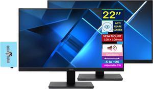 Acer Vero V227Q H FHD Free Sync Monitor with 4ms Response Time, Built-in Speakers, Anti Glare, VESA Mount (100mm), HDMI & Dockztorm USB Port Expander, Black (UM.WV7AA.H01-2025 Latest Model) 2 Pack
