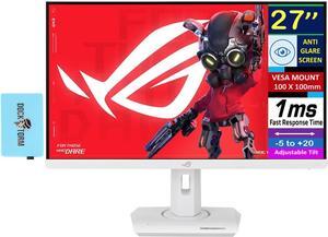 ASUS ROG Strix 27" QHD IPS Free Sync Monitor with 5ms Response Time, Flicker Free, VESA Mount (100mm), HDMI, DisplayPort & Dockztorm USB Port Expander, White (2025 Latest Model)