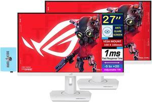 ASUS ROG Strix 27" QHD IPS Free Sync Monitor with 5ms Response Time, Flicker Free, VESA Mount (100mm), HDMI, DisplayPort & Dockztorm USB Port Expander, White (2025 Latest Model) 2 Pack