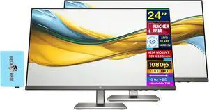 HP Series 5 524da 24" FHD IPS Monitor with 5ms Response Time, Anti Glare, Flicker Free, VESA Mount (100 x 100 mm), VGA, HDMI & Dockztorm USB Port Expander, Black/Gray Color (B11W5AT#ABA) 2 Pack