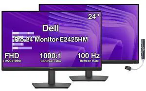 Dell Pro 24 24" IPS Monitor, 5ms Response Time, Anti-Glare, 100Hz Refresh Rate, 250 nits Brightness, VESA Mount, HDMI, DisplayPort, VGA, Black (E2425HM) & DKZ Hub (2-Pack) Dell Pro 24 24" IPS Monitor, 5ms Response Time, Anti-Glare, 100Hz Refresh Rate, 250 nits Brightness, VESA Mount, HDMI, DisplayPort, VGA, Black (E2425HM) & DKZ Hub (2-Pack)