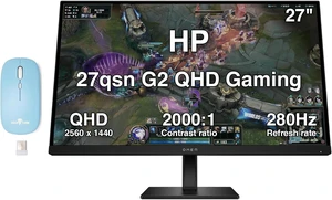 HP OMEN 27qsn G2 27" QHD IPS Gaming Monitor, 1ms Response Time, Anti-Glare, Flicker-free, AMD FreeSync Premium, VESA Mount (100mm), DisplayPort, HDMI & Dockztorm Wireless Mouse, Black (AW3V0AA#ABA) HP OMEN 27qsn G2 27" QHD IPS Gaming Monitor, 1ms Response Time, Anti-Glare, Flicker-free, AMD FreeSync Premium, VESA Mount (100mm), DisplayPort, HDMI & Dockztorm Wireless Mouse, Black (AW3V0AA#ABA)
