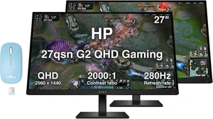HP OMEN 27qsn G2 27" QHD IPS Gaming Monitor, 1ms Response Time, Anti-Glare, Flicker-free, AMD FreeSync Premium, VESA Mount (100mm), HDMI & Dockztorm Wireless Mouse, Black (AW3V0AA#ABA) 2-Pack HP OMEN 27qsn G2 27" QHD IPS Gaming Monitor, 1ms Response Time, Anti-Glare, Flicker-free, AMD FreeSync Premium, VESA Mount (100mm), HDMI & Dockztorm Wireless Mouse, Black (AW3V0AA#ABA) 2-Pack