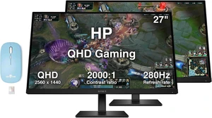 HP OMEN 27" QHD IPS Gaming Monitor, 1ms Response Time, Anti-Glare, Flicker-free, AMD FreeSync Premium, VESA Mount (100mm), Tilt, Pivot, DisplayPort, HDMI & Dockztorm Wireless Mouse, Black 2-Pack HP OMEN 27" QHD IPS Gaming Monitor, 1ms Response Time, Anti-Glare, Flicker-free, AMD FreeSync Premium, VESA Mount (100mm), Tilt, Pivot, DisplayPort, HDMI & Dockztorm Wireless Mouse, Black 2-Pack