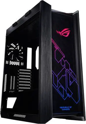Asus ROG Strix Helios GX601 RGB Mid-Tower Black Gaming Computer Case, Smoked Tempered Glass, Brushed Aluminum and Steel Construction, and Four Case Fans, 90DC0020-B39000