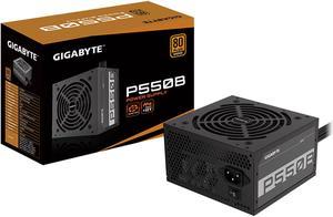 Gigabyte GP-P550B 550W 80 PLUS Bronze Power Supply, Active PFC(>0.9 typical), 120mm Silent Hydraulic Bearing (HYB) Fan, Intel ATX 12V v2.31 Form Factor, Single +12V Rail, Flat Cables