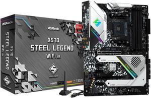 ASRock X570 Steel Legend WiFi ax Motherboard Supports AMD AM4 Socket, Intel Wi-Fi 6 802.11ax (2.4Gbps), Bluetooth 5.2, 10 Power Phase Design