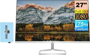 HP 27 inch 1080P Computer Monitor Silver & White With Docztorm Dock, 27" Full HD (1920x1080) 75Hz Anti-Glare, AMD FreeSync, 2 HDMI, 1 VGA, Low blue light mode, Ideal for Home and Business (2023 Model)