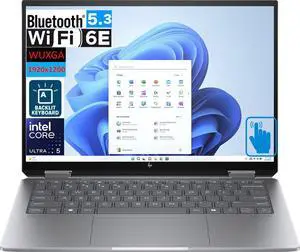 HP Envy x360 2-in-1 Laptop 14.0" Touchscreen WUXGA Display (Intel Ultra 5-125U 12-Core, 16GB LPDDR5, 512GB PCIe SSD, Backlit KYB, Thunderbolt 4, WiFi 6E, Win 10 Pro)