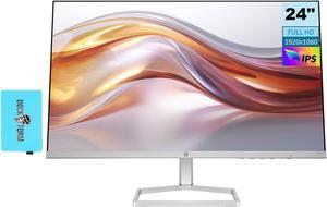 HP Series 5 524sf Monitor 94C17AA#ABA Bundle with Docztorm Dock, 24" FHD IPS (1920x1080) Display, 1x HDMI, 1x VGA, Flicker-free, Ideal for Home & Business, Black/Silver (2024 Latest Model)