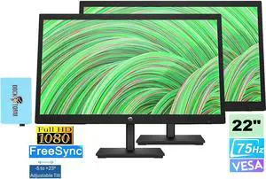 HP V22v G5 FreeSync Monitor 65P56AA#ABA Bundle With Docztorm Dock, 22" FHD VA (1920x1080) 75Hz Display, 1 HDMI 1.4, 1 VGA, Anti-Glare, Ideal for Home & Business, Black (2023 Latest Model) (2 Pack) HP V22v G5 FreeSync Monitor 65P56AA#ABA Bundle With Docztorm Dock, 22" FHD VA (1920x1080) 75Hz Display, 1 HDMI 1.4, 1 VGA, Anti-Glare, Ideal for Home & Business, Black (2023 Latest Model) (2 Pack)