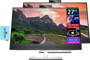 HP E27m G4 USB-C Conferencing Monitor 40Z29AA#ABA Bundle w/Docztorm Dock, 27" QHD IPS 2K Display, VESA Mount (100mm), 5MP Webcam, Ideal for Home & Business, Black/Silver (2024 Latest Model) (2 Pack)