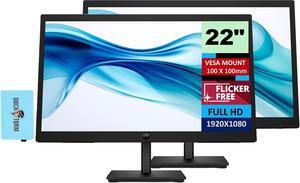 HP Series 3 Pro 21.45 inch FHD Monitor Bundle With Docztorm Dock, 21.45" FHD IPS (1920x1080) 100Hz Display, VESA Mount (100x100mm), Ideal for Home & Business, 9U5A2AA#ABA (2 Pack)