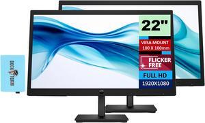HP Series 3 Pro 21.45 inch FHD Monitor Bundle With Docztorm Dock, 21.45" FHD IPS (1920x1080) 100Hz Display, VESA Mount (100x100mm), Ideal for Home & Business (2 Pack)