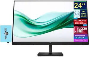 HP 24" Series 3 Pro 324pv FHD VA Monitor with 5 ms Response Time, Anti-Glare, Flicker Free, VESA Mount (100x100mm), HDMI, VGA & Dockztorm USB Port Expander, Black (9U5C1AA#ABA)