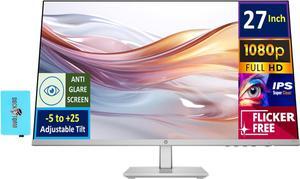 HP Series 5 527sh Height Adjust Monitor 94C50AA#ABA Bundle with Docztorm Dock, 27" FHD IPS (1920x1080) Display, 2X HDMI, 1x VGA, Ideal for Home & Business, Black/Silver (2024 Latest Model)