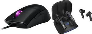 ASUS ROG Keris Lightweight FPS Optical Gaming Mouse with ROG Paracord Soft Cable, Specially-Tuned ROG 16,000 dpi Sensor Bundle with ASUS ROG Cetra True Wireless Gaming Headphone