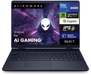Alienware 16 Aurora AC16250 AI Gaming Laptop 16.0" 120Hz IPS WQXGA Display (Intel Core 7 240H, NVIDIA GeForce RTX 5060 8GB, 32GB DDR5, 1TB SSD, Backlit KB, WiFi 7, Webcam, Bluetooth 5.4, Win 11 Home)