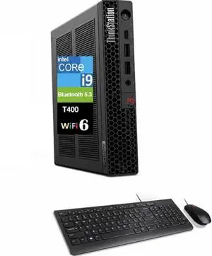 Lenovo ThinkStation Workstation Mini Desktop (Intel i9-14900, NVIDIA T400 4GB, 8GB DDR5, 2TB PCIe SSD, WiFi 6, Bluetooth 5.3, 300W PSU, RJ-45, 1x DP; 3x mDP, HDMI, Win 11 Home) Lenovo ThinkStation Workstation Mini Desktop (Intel i9-14900, NVIDIA T400 4GB, 8GB DDR5, 2TB PCIe SSD, WiFi 6, Bluetooth 5.3, 300W PSU, RJ-45, 1x DP; 3x mDP, HDMI, Win 11 Home)
