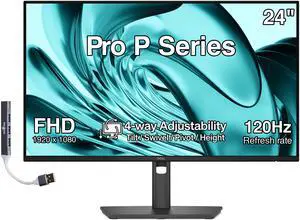 Dell Pro P Series 24" FHD IPS Monitor, 5ms Response Time, Swivel/Height/Pivot/Tilt, Anti-Glare, Flicker Free, VESA Mount (100mm), HDMI, DisplayPort & Dockztorm USB Port Expander, Dark Gray Dell Pro P Series 24" FHD IPS Monitor, 5ms Response Time, Swivel/Height/Pivot/Tilt, Anti-Glare, Flicker Free, VESA Mount (100mm), HDMI, DisplayPort & Dockztorm USB Port Expander, Dark Gray