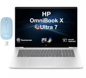 HP OmniBook X Copilot + Laptop 17.3" Touchscreen IPS FHD Display (Intel Ultra 7-256V, 16GB LPDDR5X, 512GB SSD, Intel Arc 140V, Backlit KB, Thunderbolt 4, Win 11 Home) w/Dockztorm Wireless Mouse HP OmniBook X Copilot + Laptop 17.3" Touchscreen IPS FHD Display (Intel Ultra 7-256V, 16GB LPDDR5X, 512GB SSD, Intel Arc 140V, Backlit KB, Thunderbolt 4, Win 11 Home) w/Dockztorm Wireless Mouse