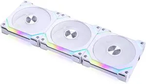 LIAN LI UNI FAN SL120 V2 120mm ARGB PWM Case Fan 3-Pack with Controller, White, 2000 RPM, 64.5 CFM Airflow, 2.59 mmH2O Air Pressure, FDB Bearing, UF-SL120V2-3W LIAN LI UNI FAN SL120 V2 120mm ARGB PWM Case Fan 3-Pack with Controller, White, 2000 RPM, 64.5 CFM Airflow, 2.59 mmH2O Air Pressure, FDB Bearing, UF-SL120V2-3W