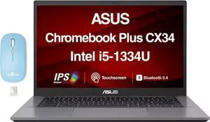 ASUS Chromebook Plus CX34 Everyday Value Chromebook 14.0" Touch FHD, Intel i5-1334U, Intel Graphics, 8GB LPDDR5X, 128GB SSD, WiFi 6E, Bluetooth 5.4, Webcam, Chrome OS w/Dockztorm Wireless Mouse ASUS Chromebook Plus CX34 Everyday Value Chromebook 14.0" Touch FHD, Intel i5-1334U, Intel Graphics, 8GB LPDDR5X, 128GB SSD, WiFi 6E, Bluetooth 5.4, Webcam, Chrome OS w/Dockztorm Wireless Mouse