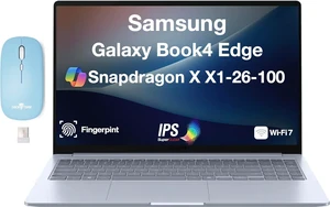 Samsung Galaxy Book4 Edge AI-Powered Laptop 15.6" IPS FHD Display, Qualcomm Snapdragon X X1-26-100, 16GB LPDDR5X, 512GB SSD, Webcam, Wi-Fi7, Fingerprint, Win 11 Home w/Dockztorm Wireless Mouse Samsung Galaxy Book4 Edge AI-Powered Laptop 15.6" IPS FHD Display, Qualcomm Snapdragon X X1-26-100, 16GB LPDDR5X, 512GB SSD, Webcam, Wi-Fi7, Fingerprint, Win 11 Home w/Dockztorm Wireless Mouse