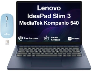 Lenovo IdeaPad Slim 3 Chromebook 14" WUXGA Touch Laptop - MediaTek Kompanio 540, 8GB LPDDR5X RAM, 128GB UFS SSD, ARM Mali-G52 MC2 Graphics, Chrome OS, Cosmic Blue with Dockztorm Wireless Mouse Lenovo IdeaPad Slim 3 Chromebook 14" WUXGA Touch Laptop - MediaTek Kompanio 540, 8GB LPDDR5X RAM, 128GB UFS SSD, ARM Mali-G52 MC2 Graphics, Chrome OS, Cosmic Blue with Dockztorm Wireless Mouse