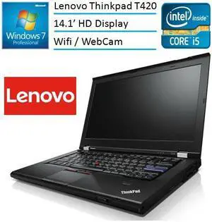 Lenovo IBM Thinkpad T420 Premium Built Laptop PC (Intel i5-2520M Processor, 16GB Memory, 320GB HDD, Wifi, Webcam, DVD, Win 7 Pro)