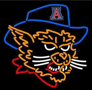 Fashion Neon Sign Arizona Wildcats Mascot  Handcrafted Real Glass Lamp Neon Light Neon Sign Beerbar Sign Neon Beer Sign  24X20