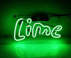 Fashion New Handcraft "Lime" Real Glass Display Neon Light Sign 14x7!!!BesT Offer!