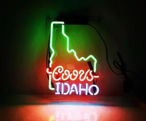 Fashion Handcraft New Coors Light IDAHO Real Glass Display Neon Light Sign14x9!!!Best Offer !