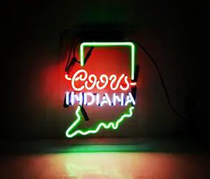 Fashion Handcraft New Coors Light INDIANA,Real Glass Display Neon Light Sign 14x9!!!Best Offer!