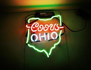 Fashion Handcraft New Coors Light OHIO Real Glass Display Neon Light Sign 14x9!!!Best Offer!