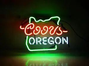 Fashion Handcraft New Coors Light OREGON Real Glass Display Neon Light Sign 14x9!!!Best Offer!