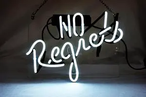 Fashion Handcraft New No Regrets Real Glass Tubes For Display  Neon Light Sign 14x9!!!Best Offer!