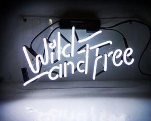 Fashion Handcraft New Wild and Free Real Glass For Display Neon Light Sign 14x9!!!Best Offer!