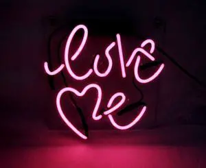 Fashion Handcraft Love Me Real Glass Tubes For Display Neon Light Sign 10x10!!!Best Offer!