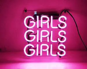 Fashion Handcraft New Pink Girls Real Glass For Display Neon Light Sign 10x10!!!Best Offer!