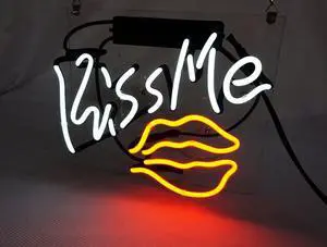 Fashion Handcraft Kiss Me Real Glass Tubes For Display Neon Light Sign 10x10!!!Best Offer!