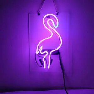 Fashion Handcraft New Flamingo Neon  Real Glass Tubes Beer Bar Display Neon Light Signs 14x9!!
