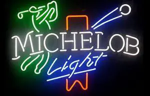 Fashion Handcraft Michelob Light Real Glass Tubes Beer Bar Display Neon Light Signs 19x15